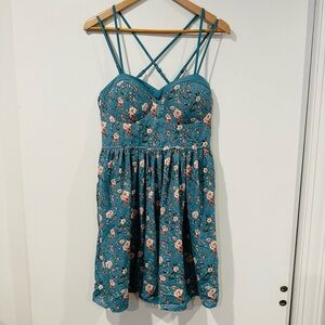 Xhilaration Teal Floral Dress